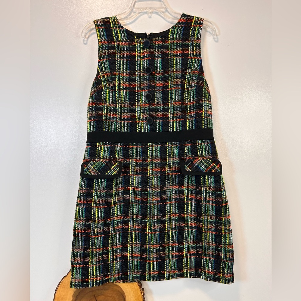 Hutch Bright Time To Start Tweed Sheath Dress Sleeveless Black Multi Size‎ Large